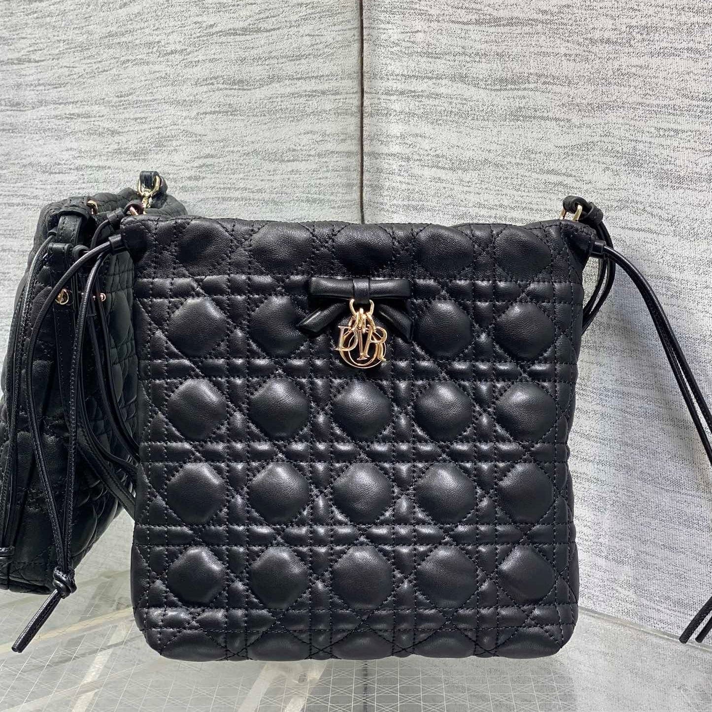 CD Adiorable Mini Bucket Bag Black Lambskin 286641