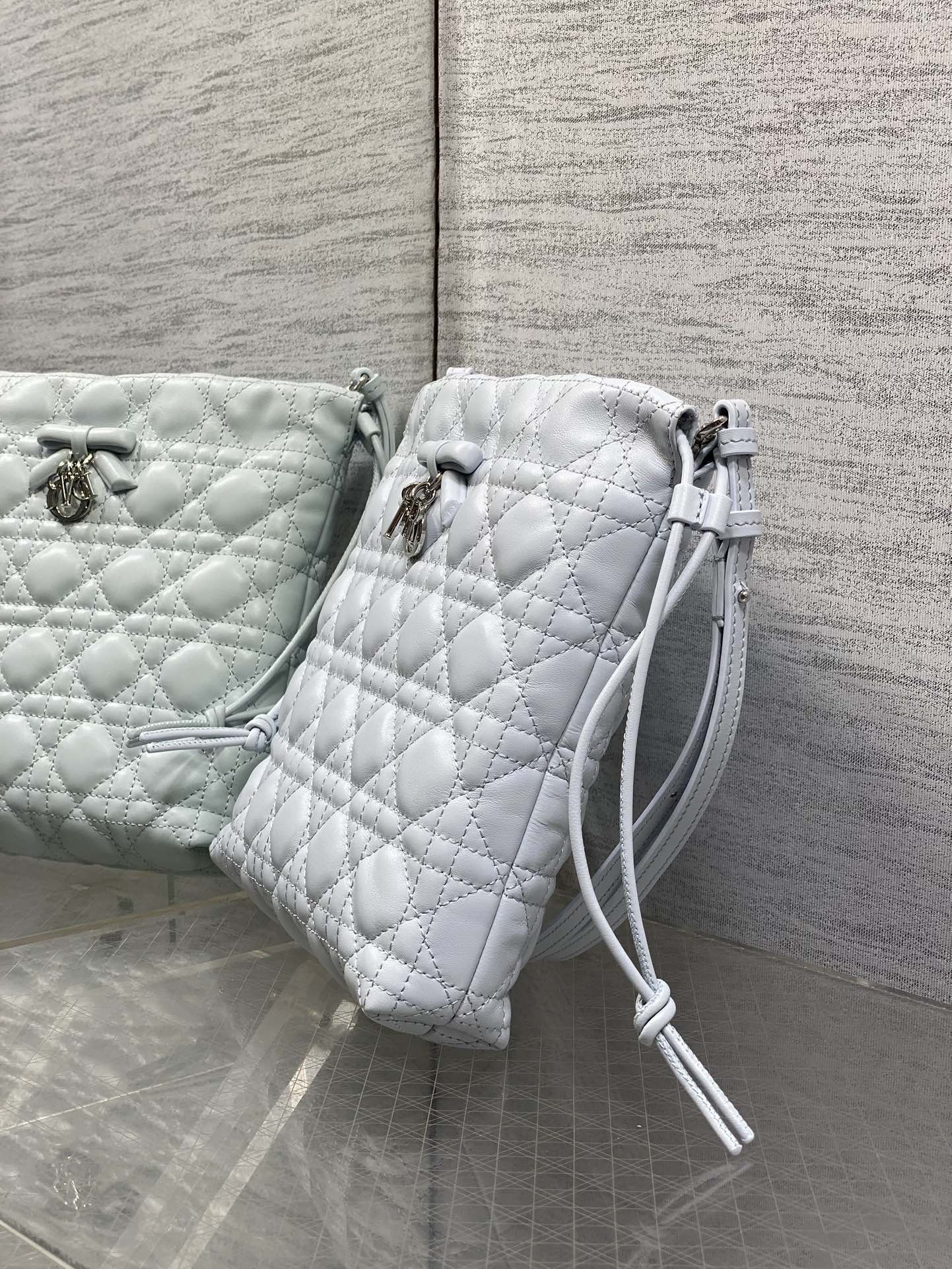 CD Adiorable Mini Bucket Bag Glacier Blue Lambskin 286643