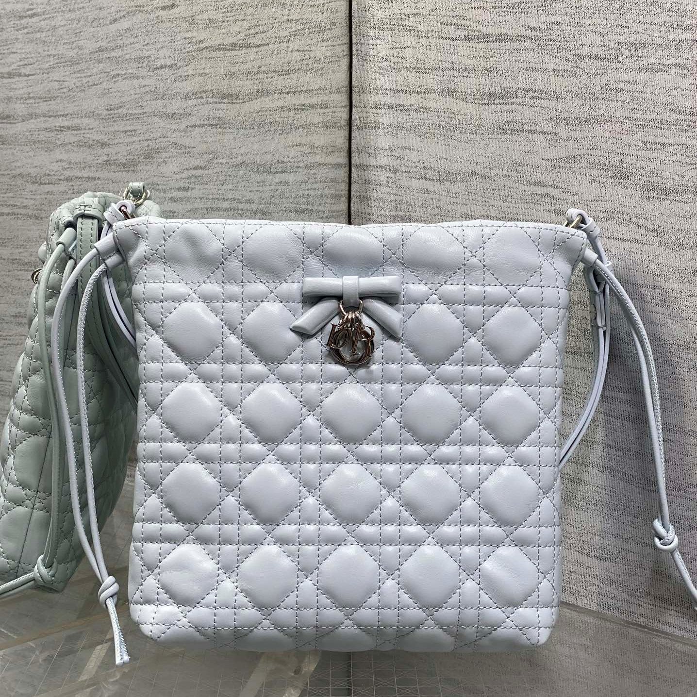 CD Adiorable Mini Bucket Bag Glacier Blue Lambskin 286643
