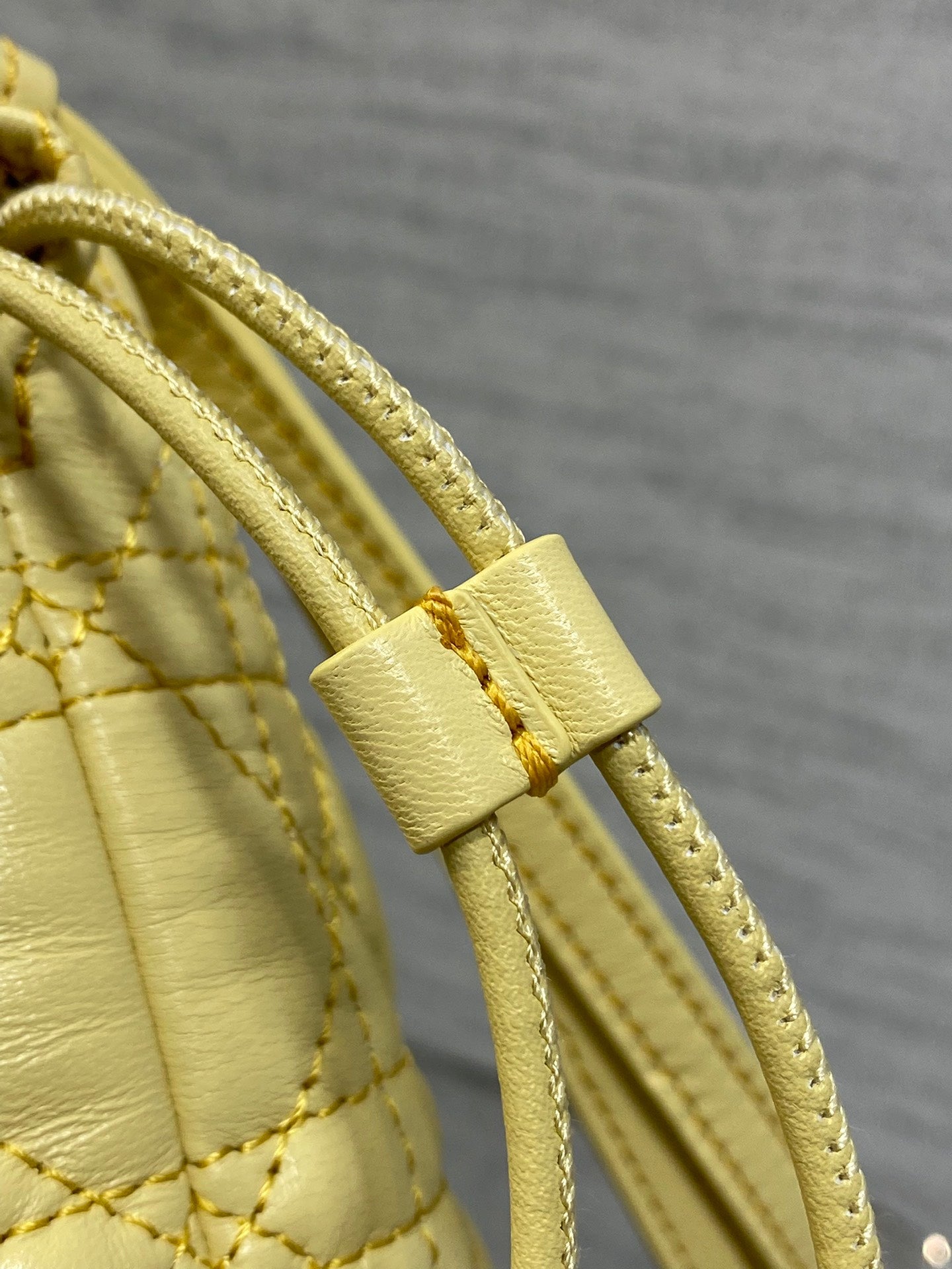 CD Adiorable Mini Bucket Bag Yellow Lambskin 286645