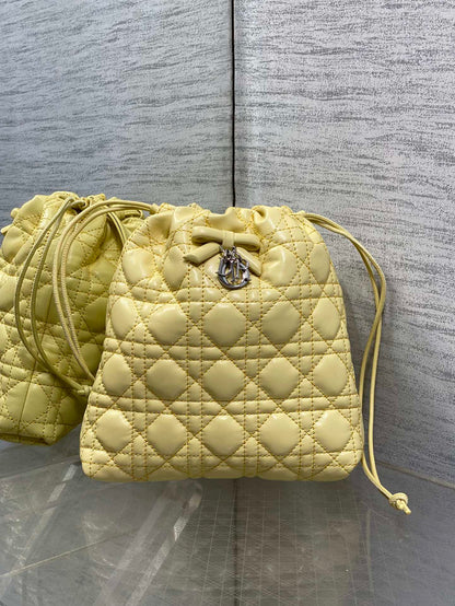 CD Adiorable Mini Bucket Bag Yellow Lambskin 286645