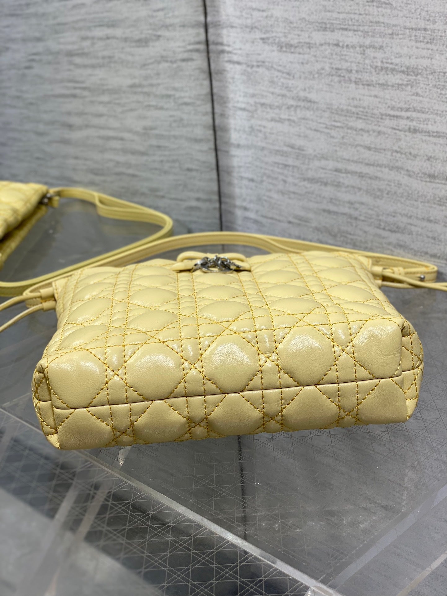 CD Adiorable Mini Bucket Bag Yellow Lambskin 286645