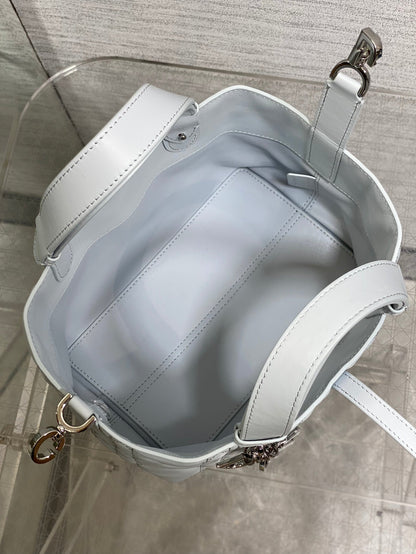 Dior 2026 Toujours Vertical Tote Bag 23cm Glacier Blue Calfskin 286653