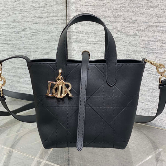 CD Toujours Bag 18cm Black Macrocannage Lambskin 286515