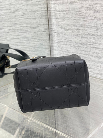 CD Toujours Bag 18cm Black Macrocannage Lambskin 286515
