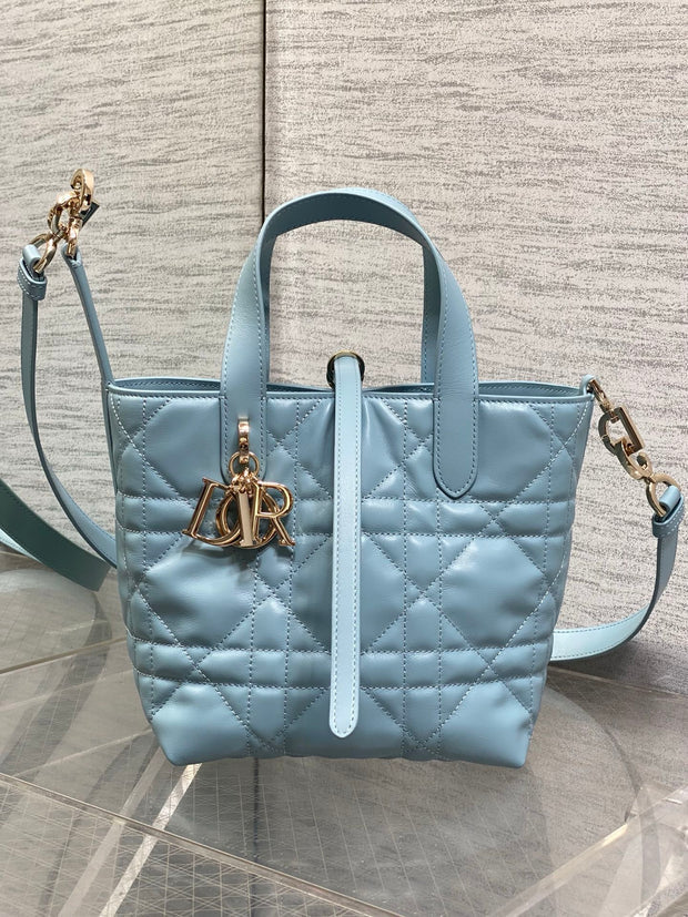 CD 2026 Toujours Vertical Tote Bag 18cm Macrocannage Calfskin 286459