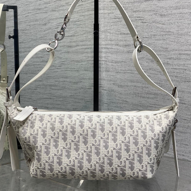 CD 2026 D-Journey Bag 25.5cm White Grey Cotton Calfskin 289150