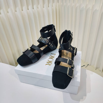 CD 26s Punk Ballet Flats Black Suede 927875