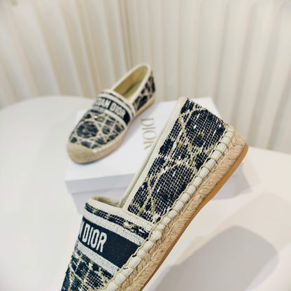 CD Granville Espadrilles Beige Black Cannage Tweed Sequin 632506