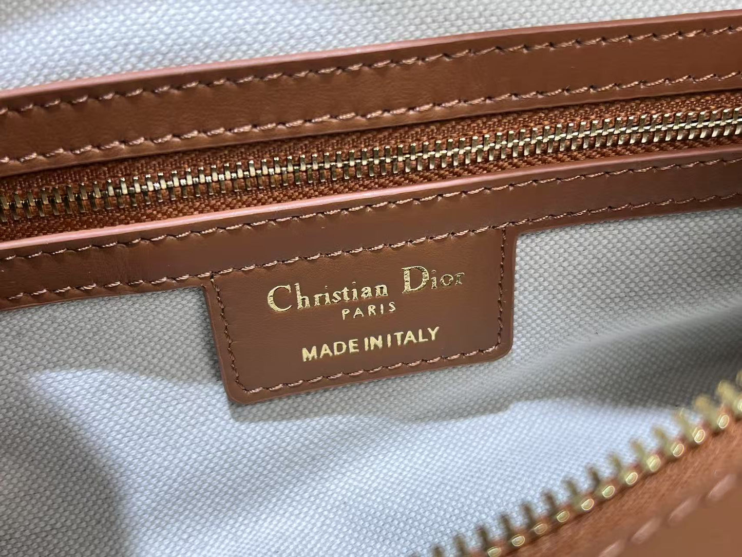 CD Hobo Bag 23 With Chain Brown Calfskin