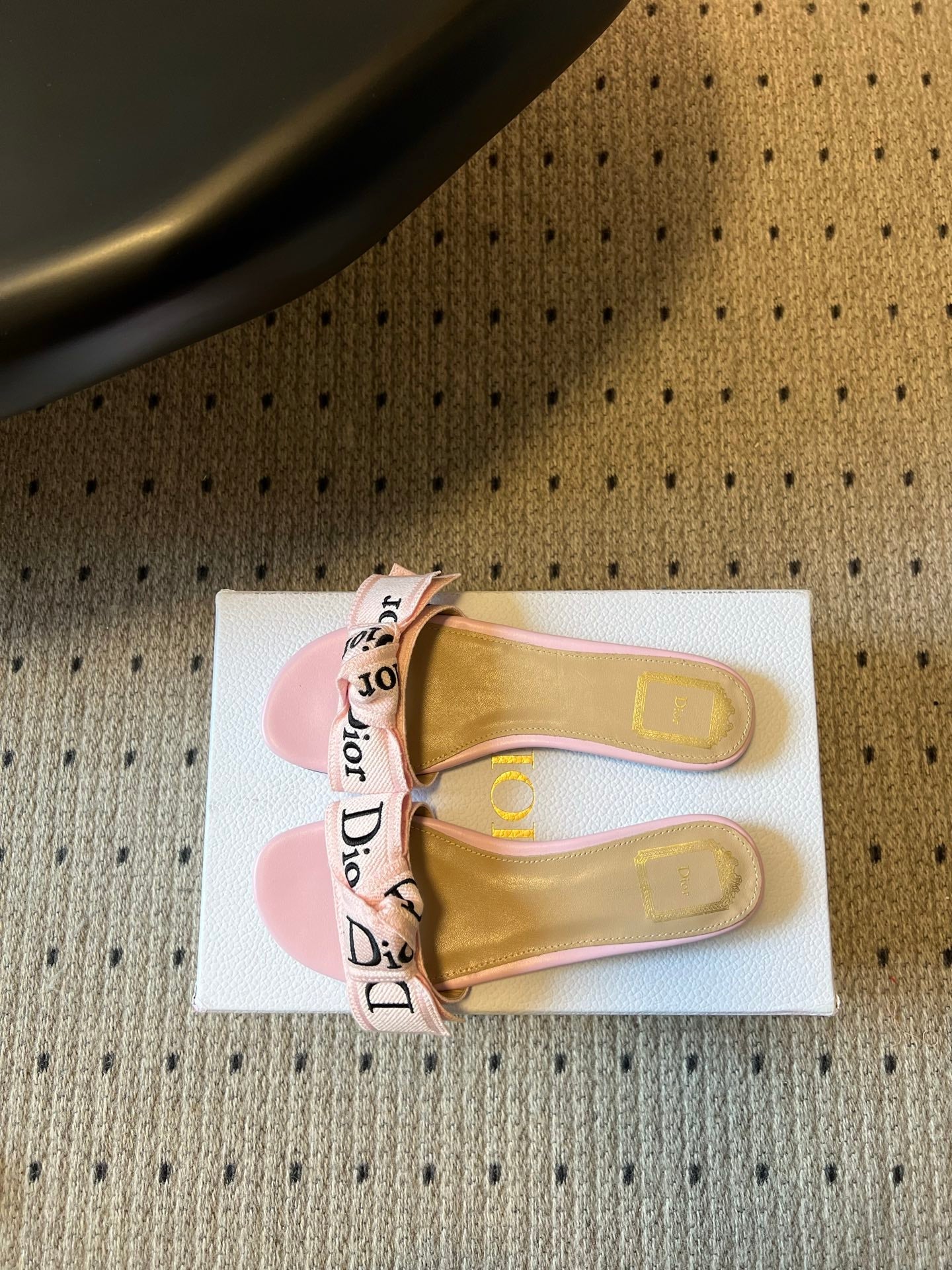 CD 26s J'Adior Slide Soupir Pink Embroidered Cotton 820049