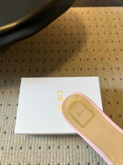 CD 26s J'Adior Slide Soupir Pink Embroidered Cotton 820049