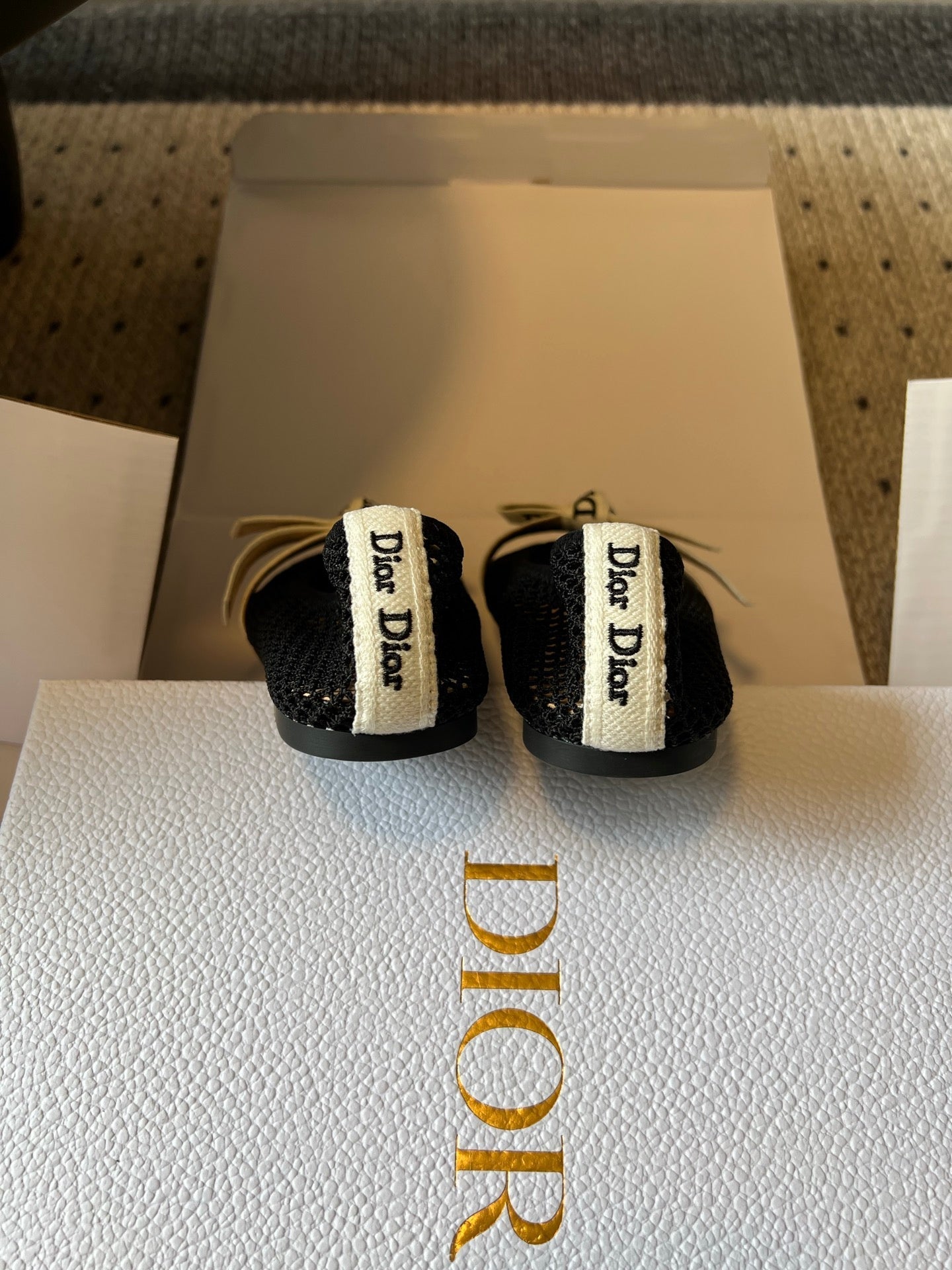 CD 26s J'Adior Ballet Flat Black Mesh 903405