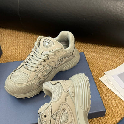 CD And Stone Island B30 Sneaker Light Beige Cowhide And Polyester Mesh Fabric