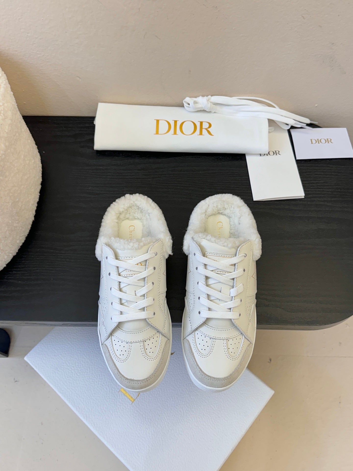 Dior 25 Star Sneaker White Black Suede Cowhide 530613