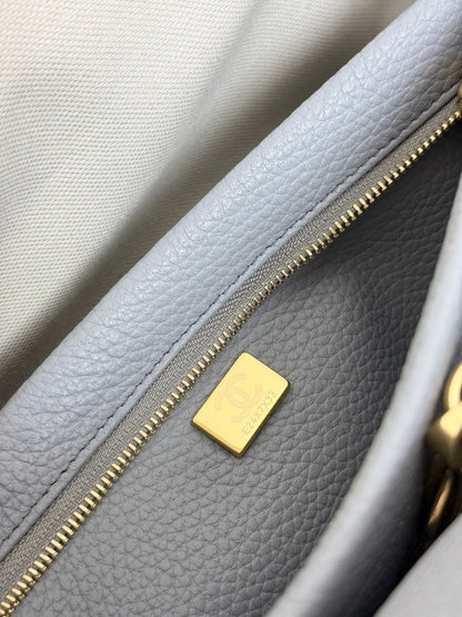 Chanel 2026 Shopping Bag 31cm Gray Grained Calfskin