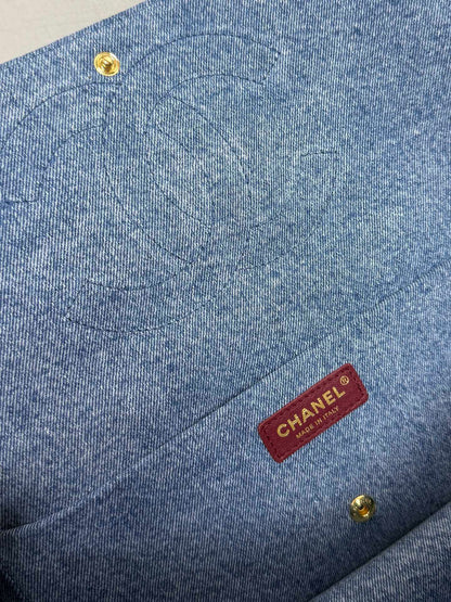 Chanel 2026 Flap Bag Blue Gold Denim
