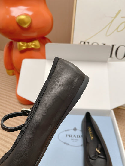 Prada 2026 Ballet Flat Black Leather 854606