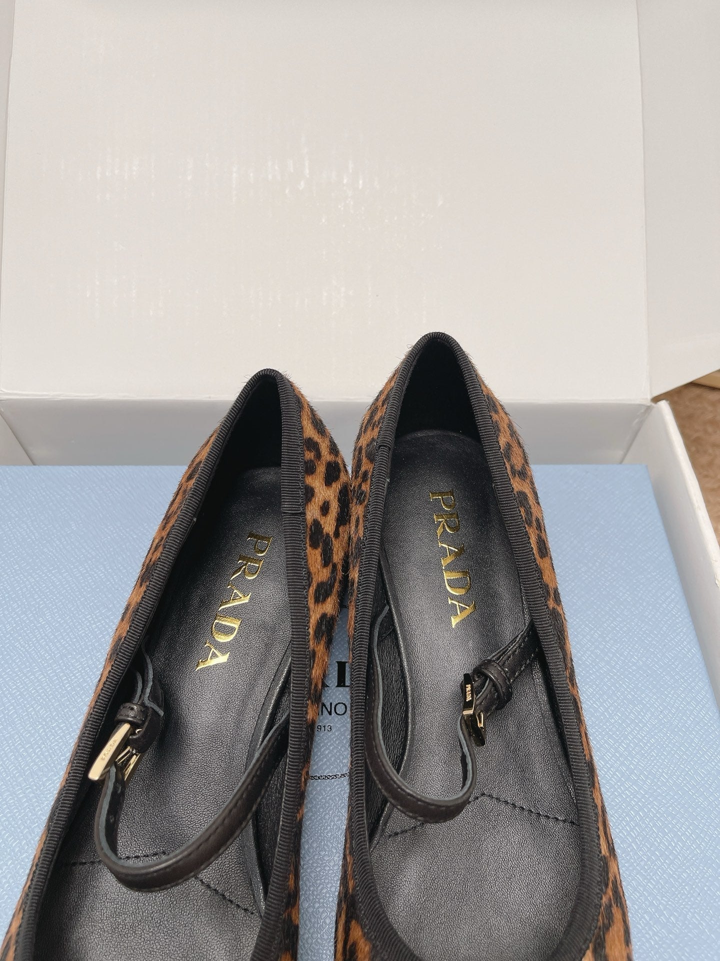Prada 2026 Ballet Flat Leopard Calf Hair 854615