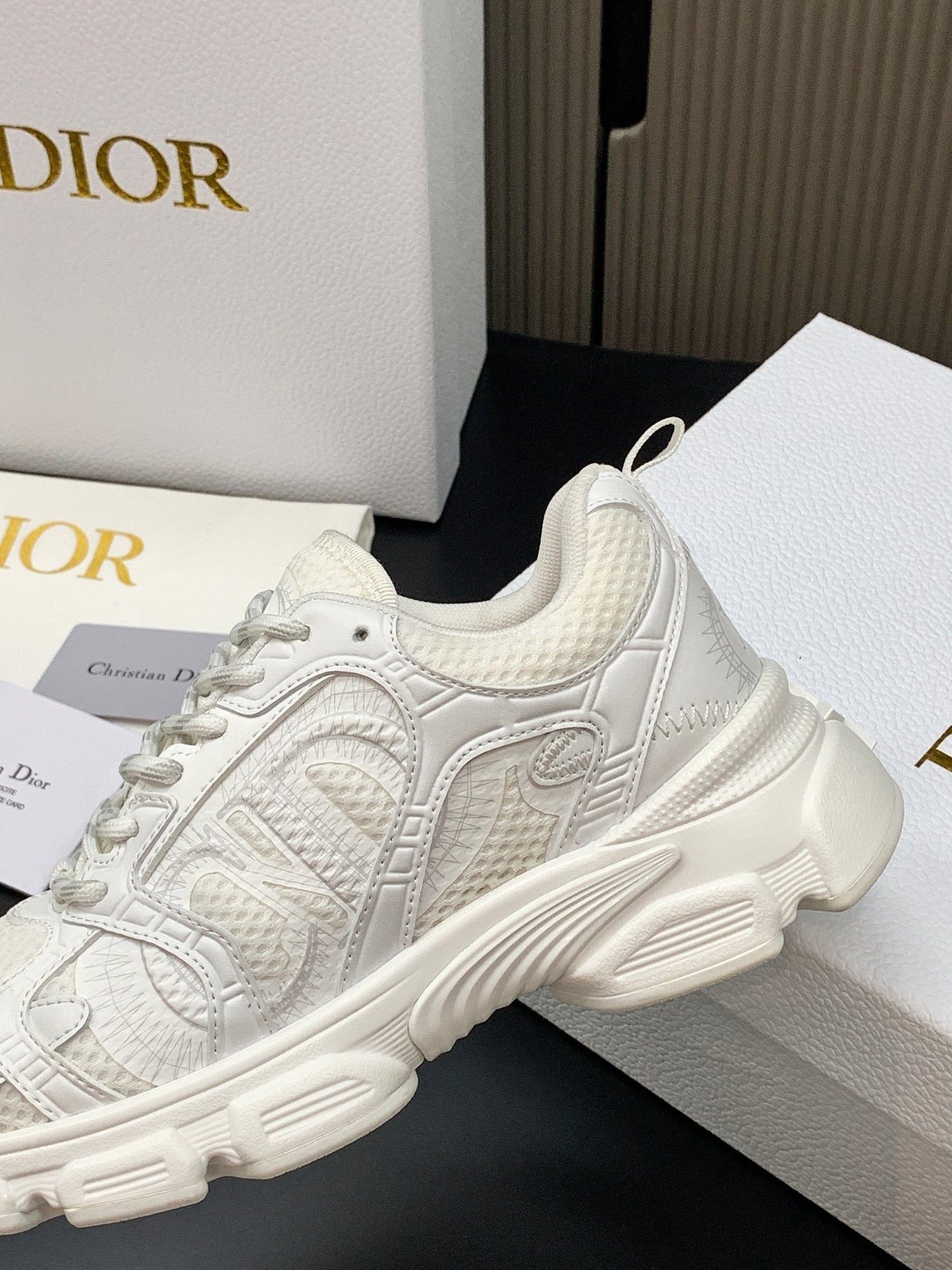 CD Chrono Sneaker White Mesh Calfskin 905016