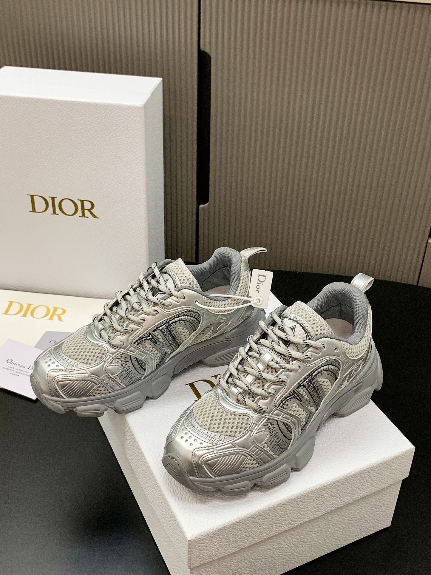 CD Chrono Sneaker Sliver Mesh Calfskin 905018
