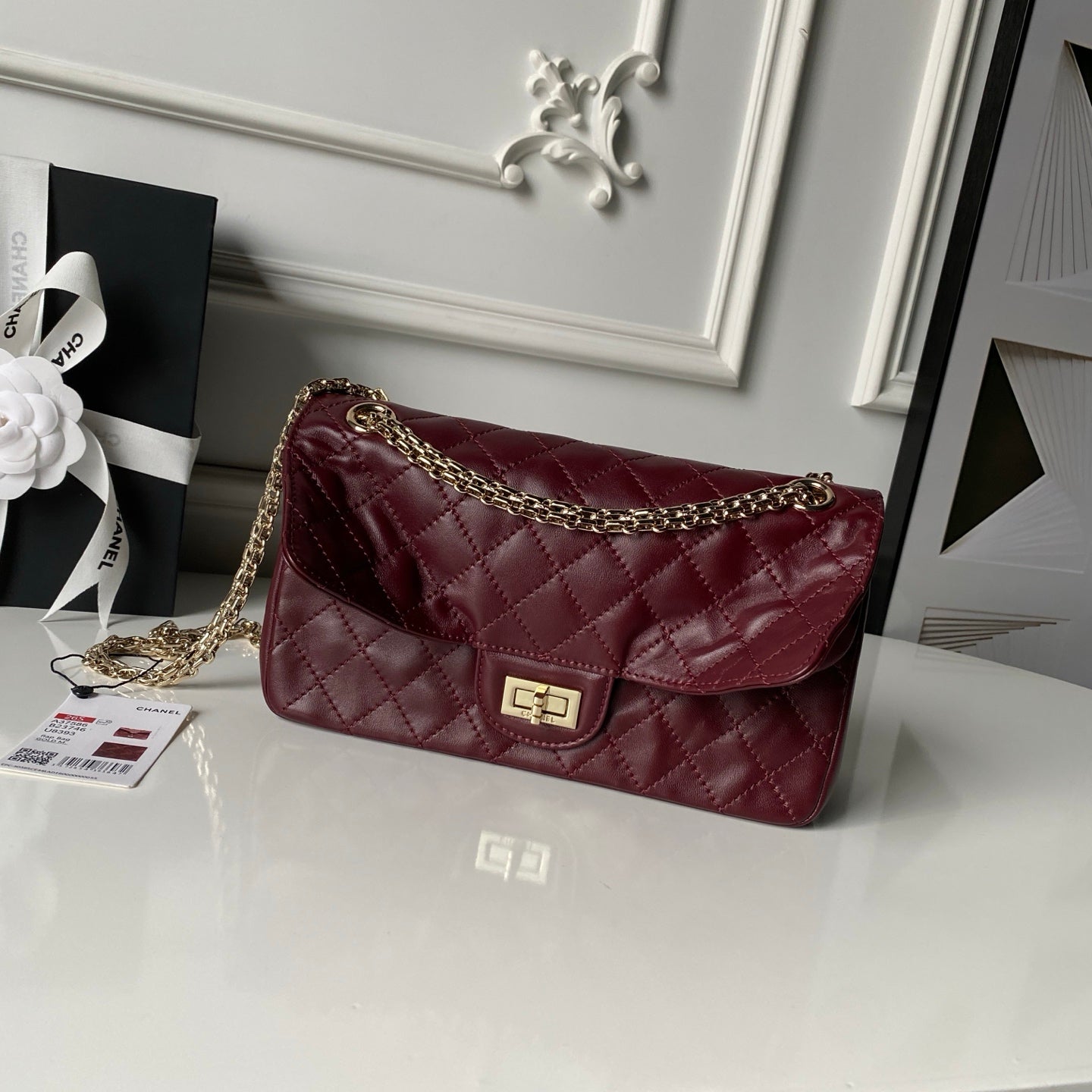 Chanel 2026 2.55 Bag 24cm Burgundy Calfskin 367736