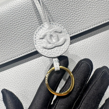 Chanel 2026 Large Shopping Bag 43cm Light Grey Grained Calfskin 363705