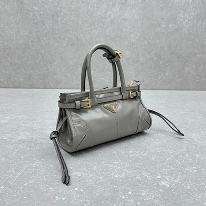 Prada 2026 Bonnie Bag 24cm Gray Leather