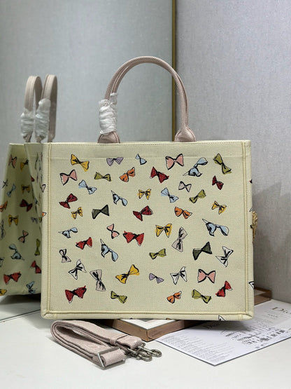 Dior 2026 Multicolor Bow Book Tote Bag Canvas 289511