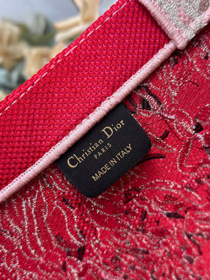 Dior 2026 Book Tote Bag Red mix colors Canvas 289525
