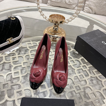 CC 26s High Heels Pump 85 Burgundy Black Sheepskin 627007