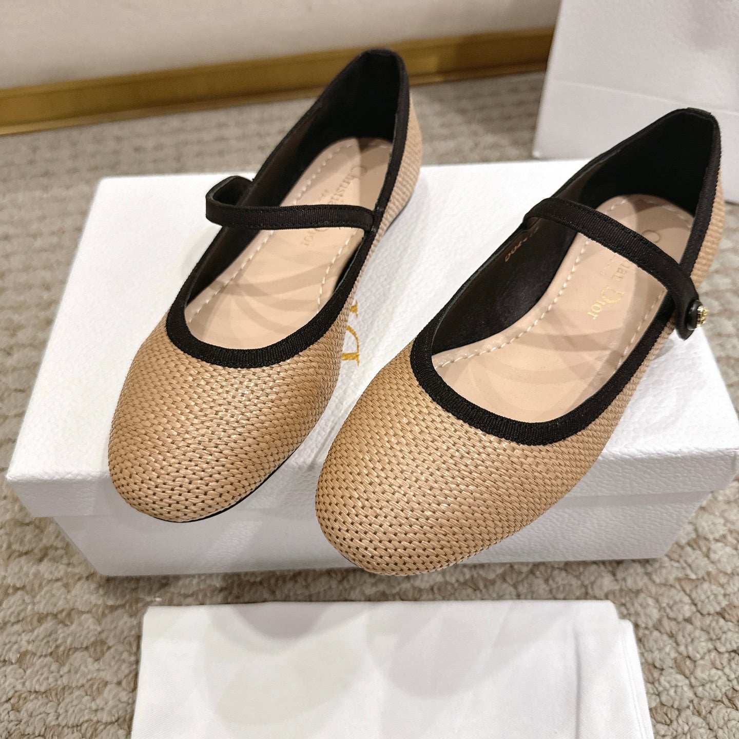 CD Lovely-D Ballet Flat Beige Technical Fabric 502331