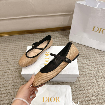 CD Lovely-D Ballet Flat Beige Technical Fabric 502331