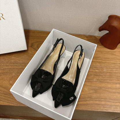 CD Diorissimo Slingback 50mm Black Patent Leather 541249