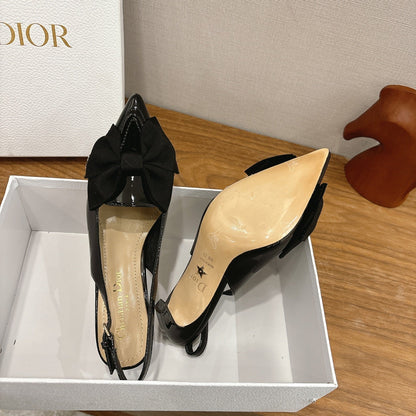 CD Diorissimo Slingback 80mm Black Patent Leather 541250