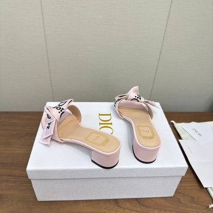 CD 26s J'Adior Chunky Heel 4.5cm Light Pink Canvas Lambskin 922454