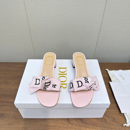 CD 26s J'Adior Chunky Heel 4.5cm Light Pink Canvas Lambskin 922454