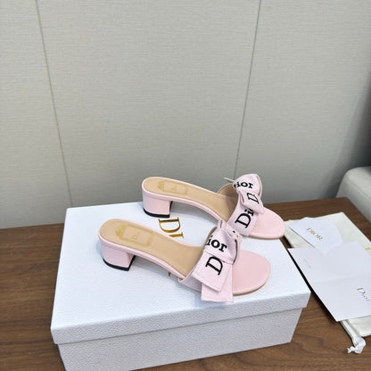 CD 26s J'Adior Chunky Heel 4.5cm Light Pink Canvas Lambskin 922454