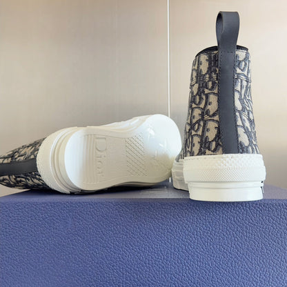 CD B23 High-Top Sneaker 35mm Black White Oblique Jacquard Fabric