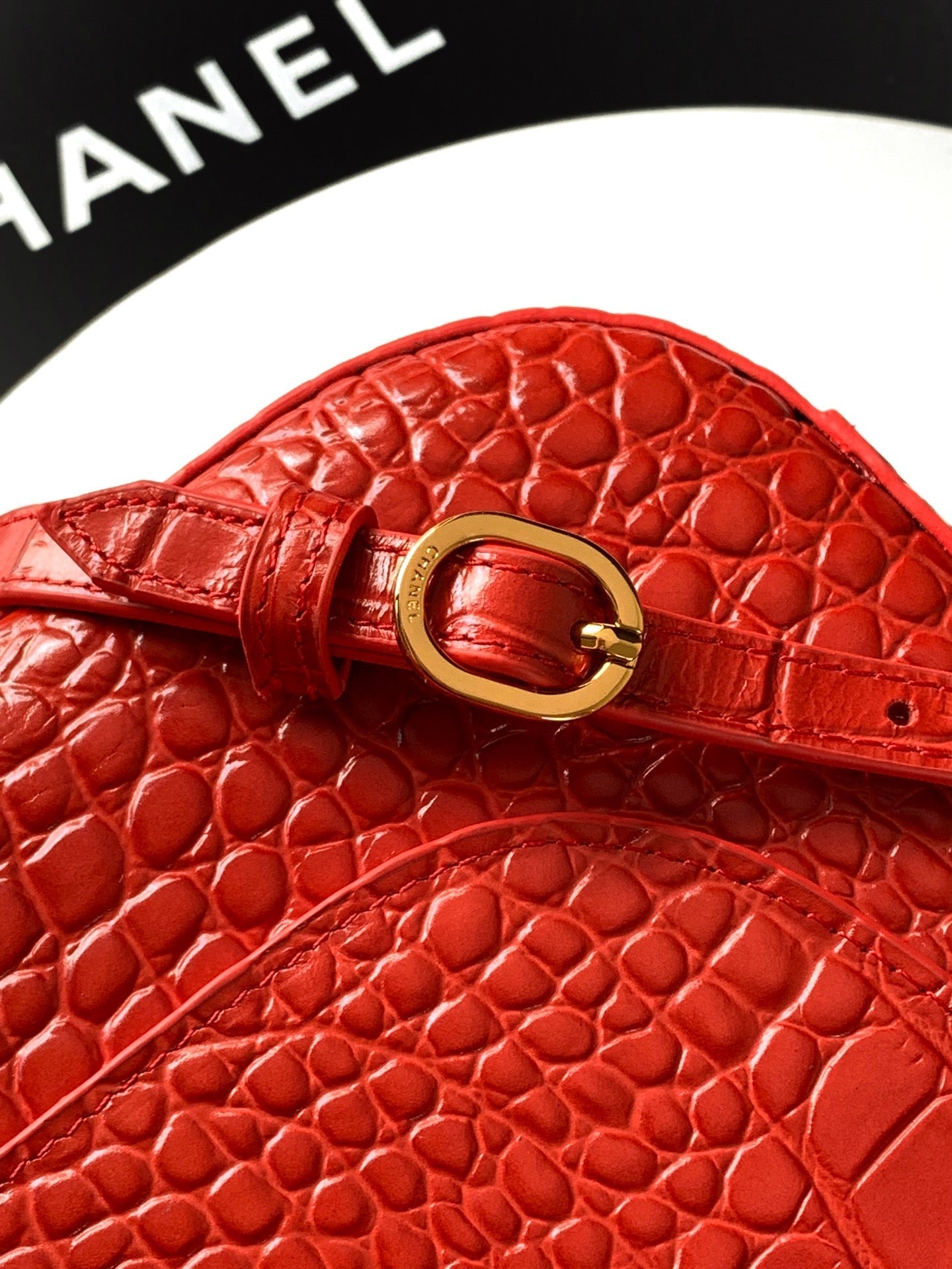 Chanel 2026 Bag 32cm Rich Red Embossed Cowhide