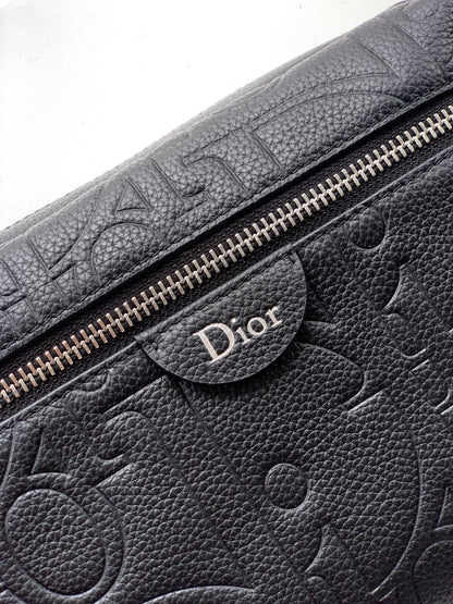 Dior 2026 Rider Zip-Up Messenger Bag 23cm Fabric And Grained Leather