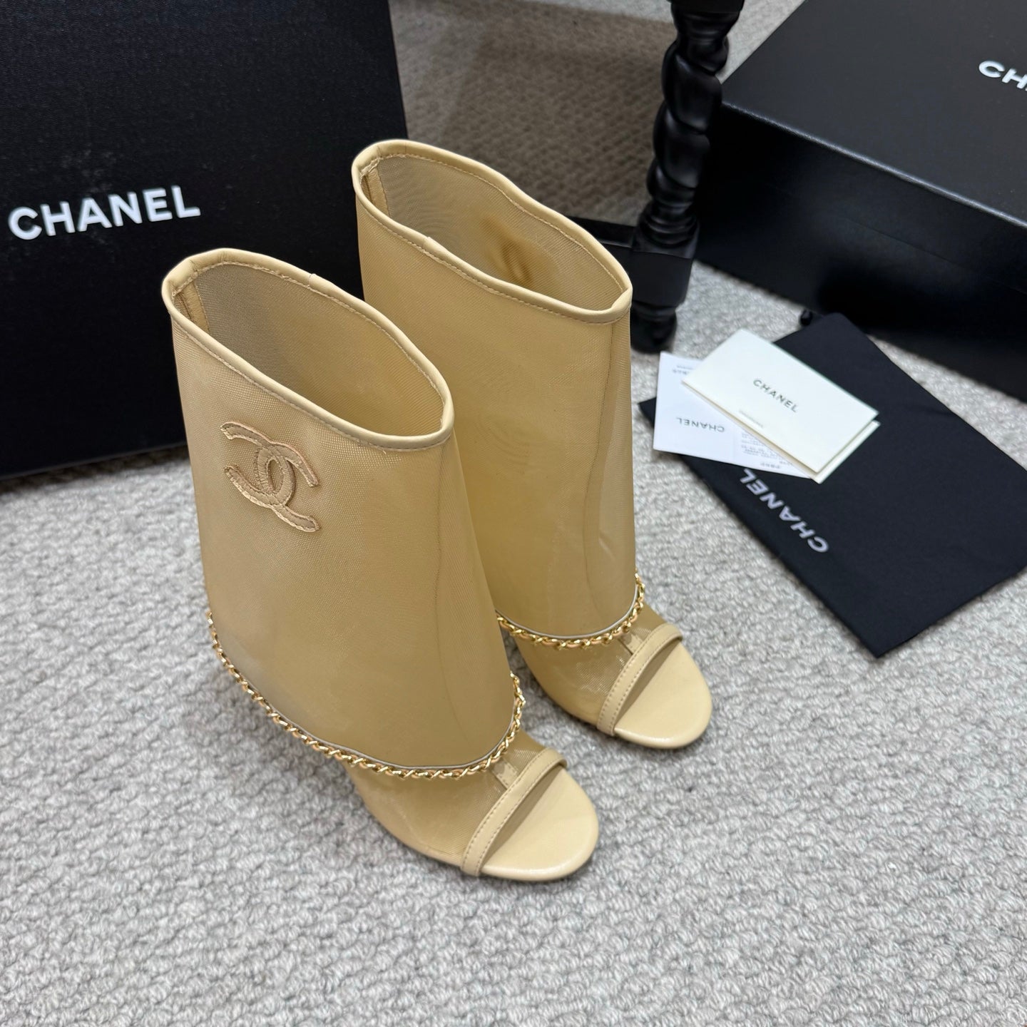 Chanel 2026 New Mesh Ankle Boots Sheepskin Leather 833315