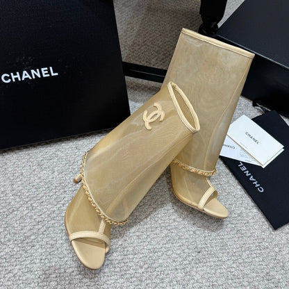 Chanel 2026 New Mesh Ankle Boots Sheepskin Leather 833315