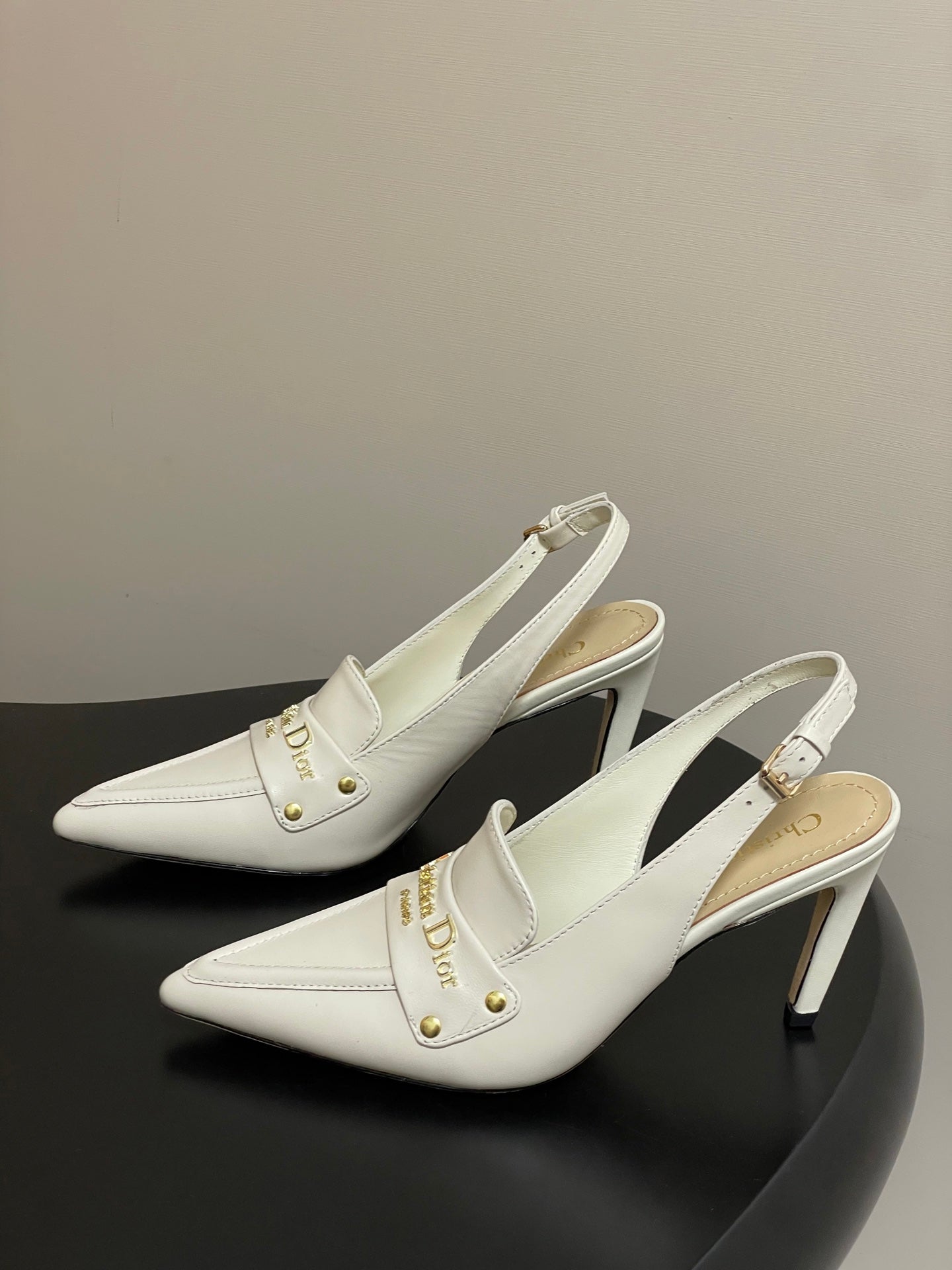 CD Boy Slingback Pump 85mm White Sheepskin 525831