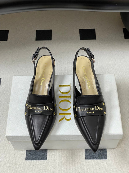 CD Boy Slingback Pump 50mm Black Sheepskin 525834