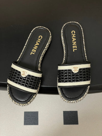 CC 26s Platform Slippers Black Cowhide 649461