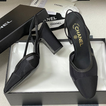 CC 26s Slingback 95mm Mesh Fabric Sheepskin