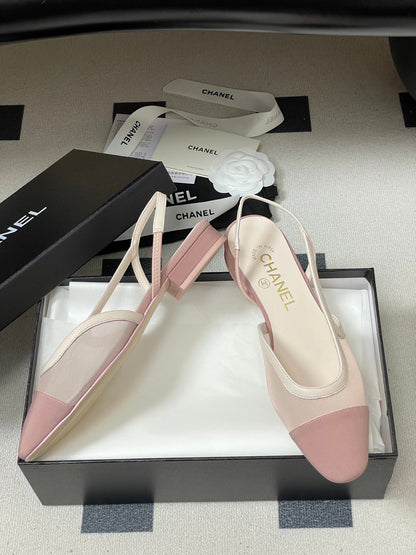 CC 26s Slingback  Light Pink Mesh Fabric Sheepskin 649447