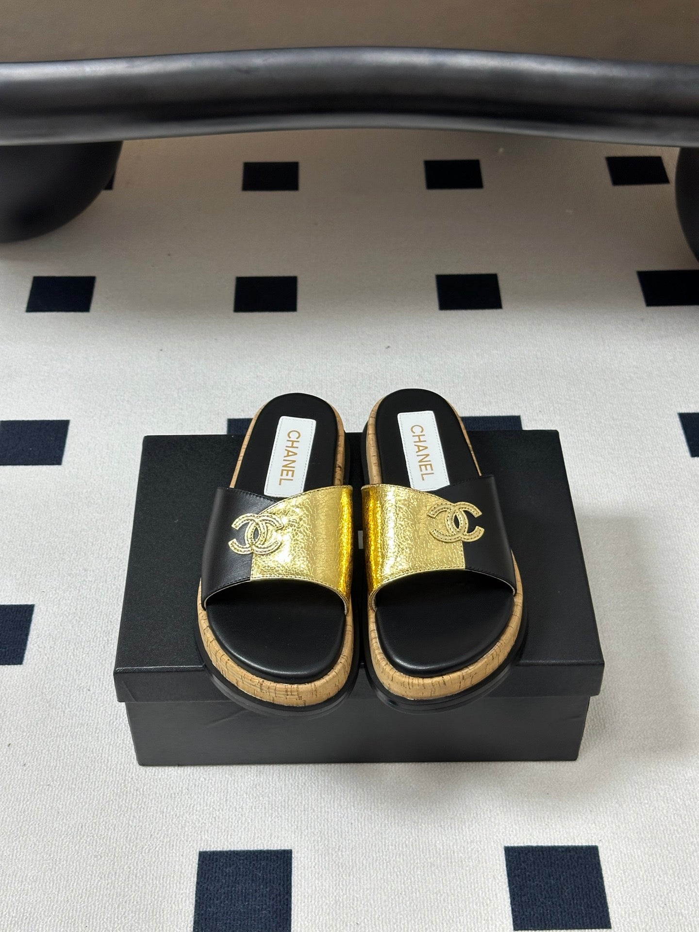 Chanel 2026 Double C Buckle Platform Sandals Sheepskin 834735