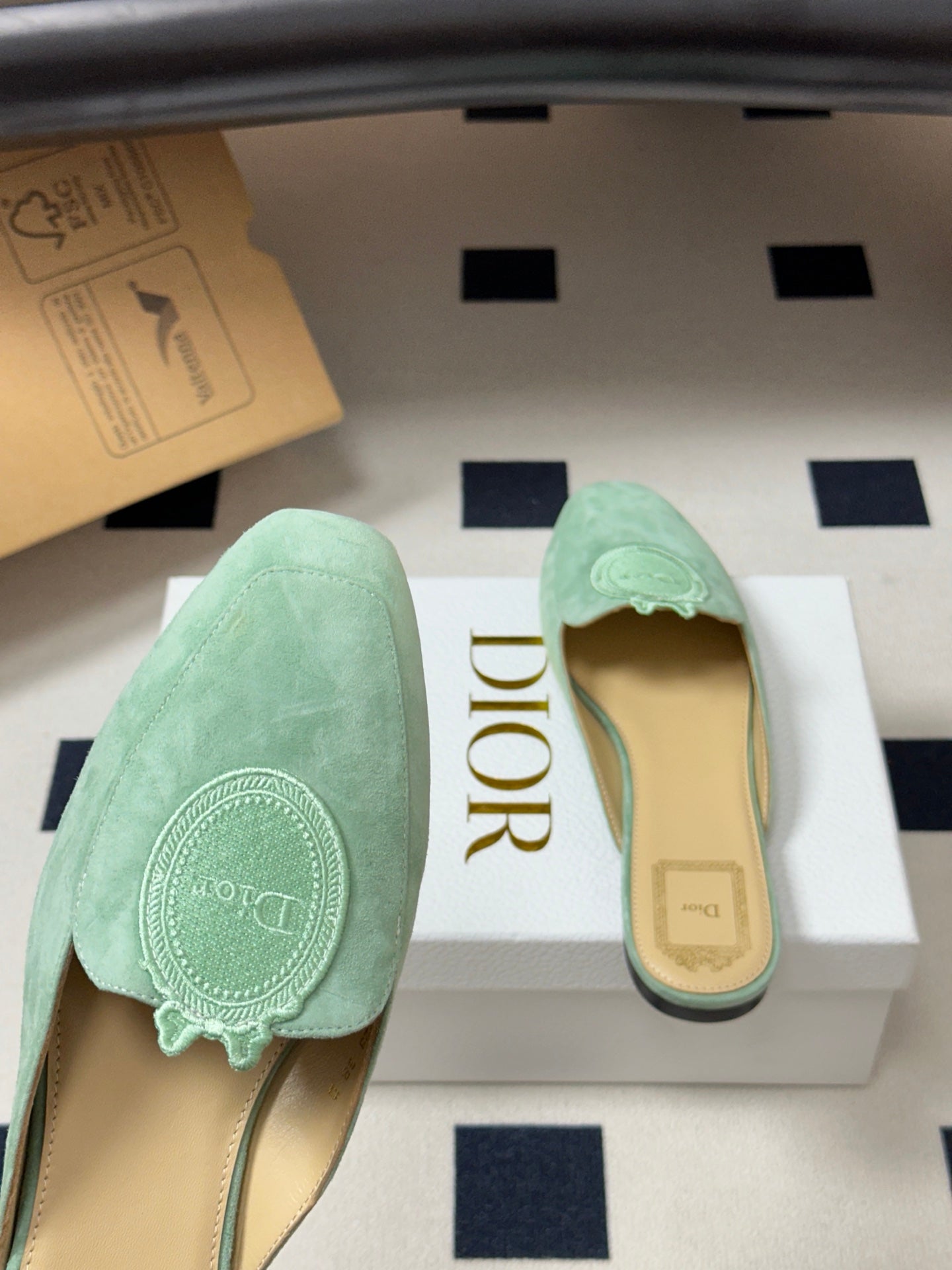 CD Médaillon Mule Mint Green Suede 834913